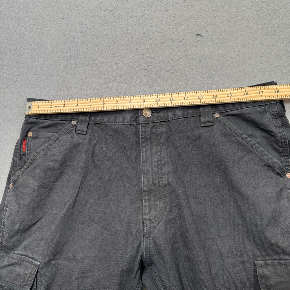 Tough Duck Cargo Pants Men's 38x30 Black Faded Canvas Relaxed Fit Utility Rugged - Picture 4 of 9